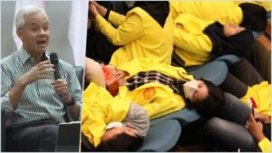 FOTO: Sejumlah Mahasiswa Ketiduran saat Kuliah Kebangsaan Ganjar di UI