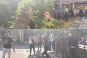 Jaga Kebersihan Mako, Personil Polsek Manggala Laksanakan Korve