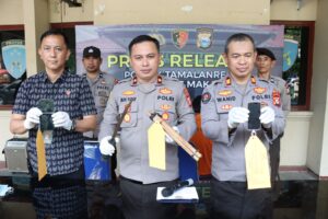Polsek Tamalanrea Gelar Press Release Pengungkapan Kasus Curas di Jalan Ir Sutami Parangloe