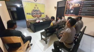 Hari Pertama Bertugas, Kapolsek Balantak Beri Arahan ke Anggota