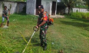 Sambut Hari Raya Idul Adha, Babinsa Koramil 14/Tja Gotong Royong Bersama Warga