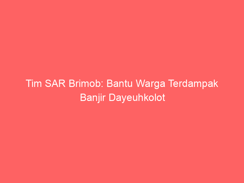 Tim SAR Brimob: Bantu Warga Terdampak Banjir Dayeuhkolot | NEWS TV Indonesia