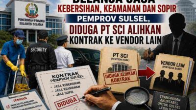 Belanja Jasa Kebersihan, Keamanan dan Sopir Pemprov Sulsel, Diduga PT SCI Alihkan Kontrak ke Vendor Lain