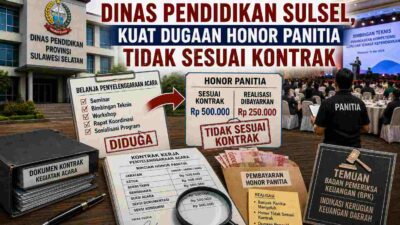 Belanja Penyelenggaraan Acara Dinas Pendidikan Sulsel, Kuat Dugaan Honor Panitia Tidak Sesuai Kontrak