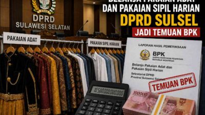 Belanja Pakaian Adat dan Pakaian Sipil Harian DPRD Sulsel Jadi Temuan BPK