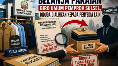 Belanja Pakaian Biro Umum Pemprov Sulsel, Diduga Dialihkan kepada Penyedia Lain