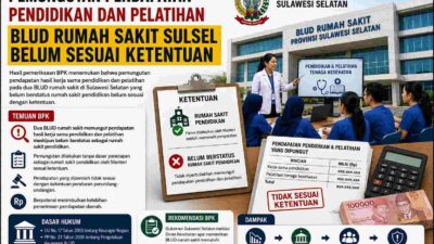 Pemungutan Pendapatan Pendidikan dan Pelatihan BLUD Rumah Sakit Sulsel Belum Sesuai Ketentuan
