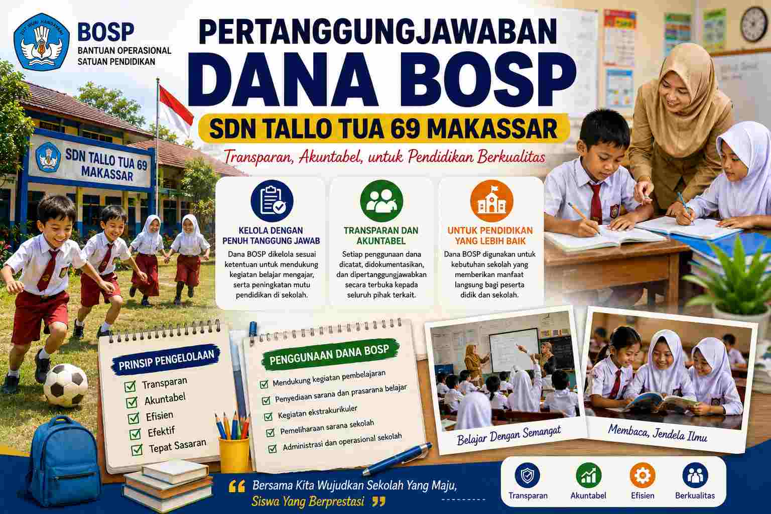 Pertanggungjawaban Dana BOSP SDN Tallo Tua 69 Makassar Rp151,57 Juta, Diduga Digunakan di Luar Operasional Sekolah