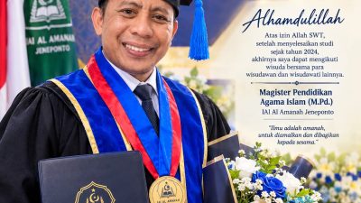 Safri Daeng Ngerho Wisuda Magister PAI, Persembahkan Ilmu untuk Pengabdian