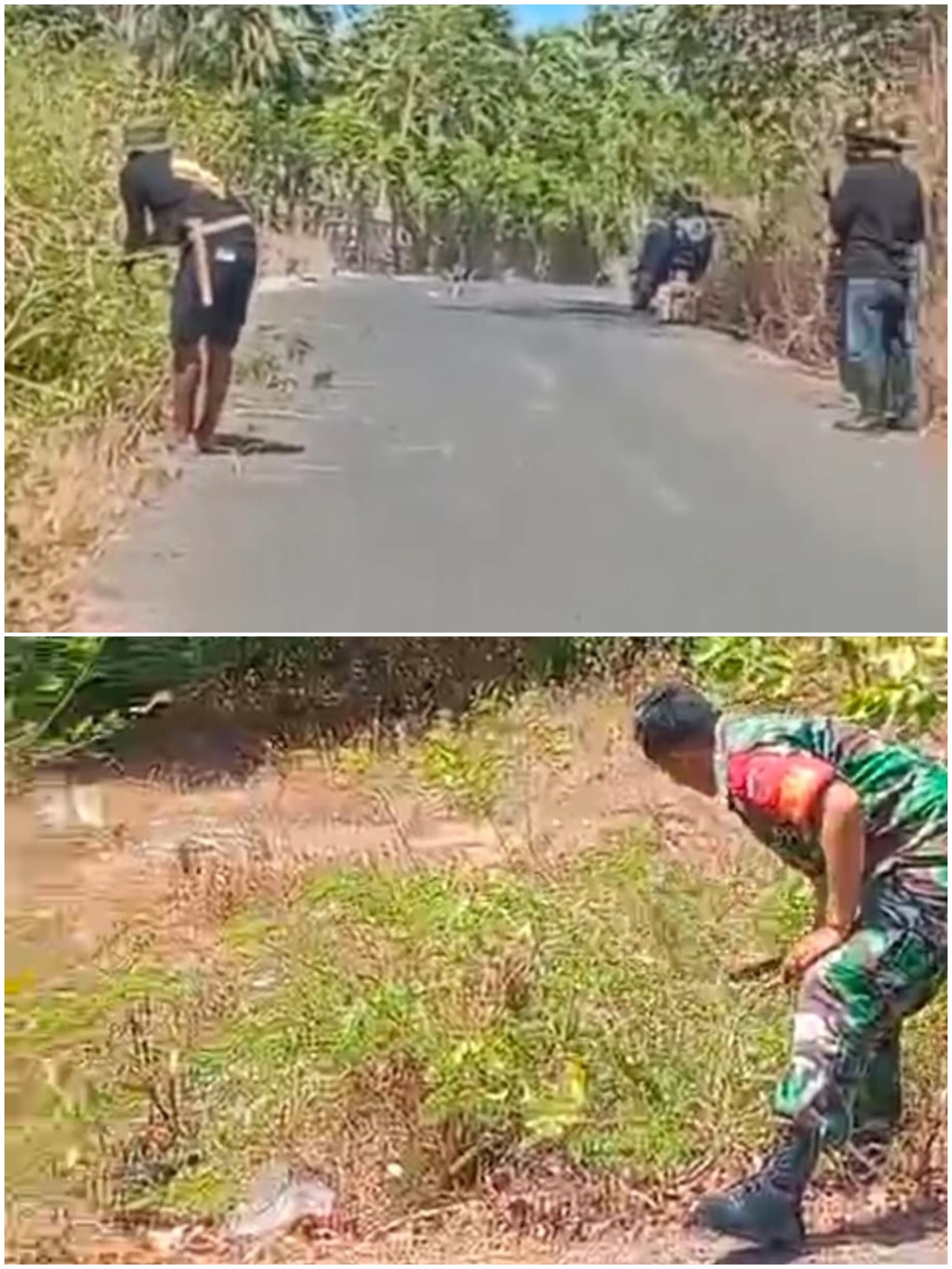 Organisasi Siri' Na Pacce Gelar Gotong Royong Bersama Babinsa Bersihkan Pinggir Jalan di Dusun Bontojai