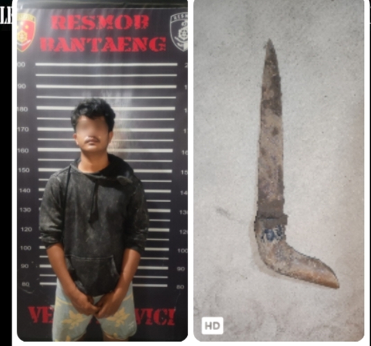 Diduga Ancam Anggota Polisi Pakai Badik dan Rusak Mobil, Pria 24 Tahun Diamankan Resmob Bantaeng