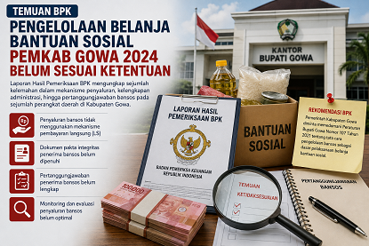 BPK Temukan Pengelolaan Belanja Bansos Pemkab Gowa 2024 Belum Sesuai Ketentuan