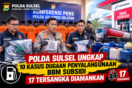 Polda Sulsel Ungkap 10 Kasus Dugaan Penyalahgunaan BBM Subsidi, 17 Tersangka Diamankan