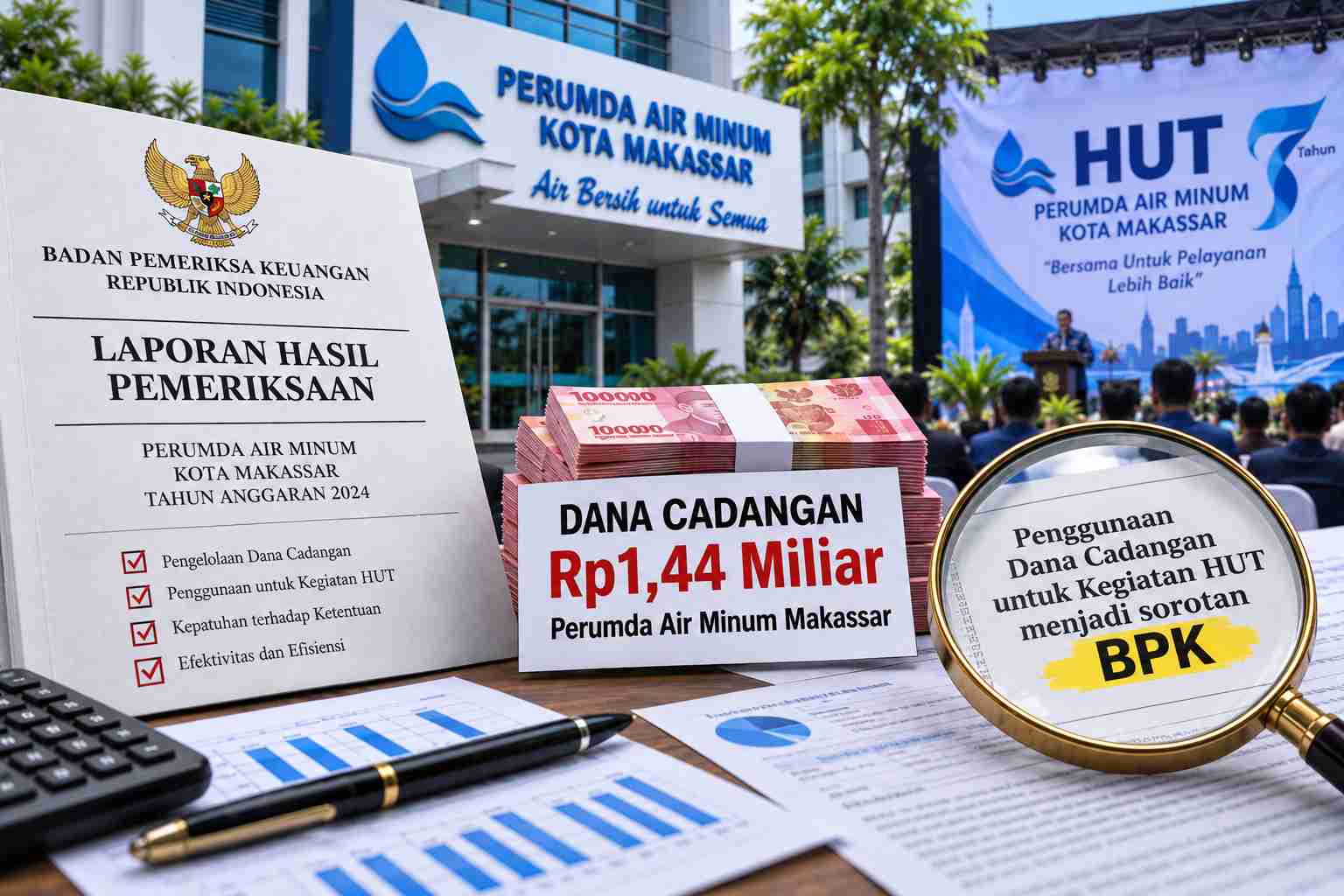 BPK Soroti Pengelolaan Dana Cadangan Perumda Air Minum Makassar Rp1,44 Miliar untuk Kegiatan HUT