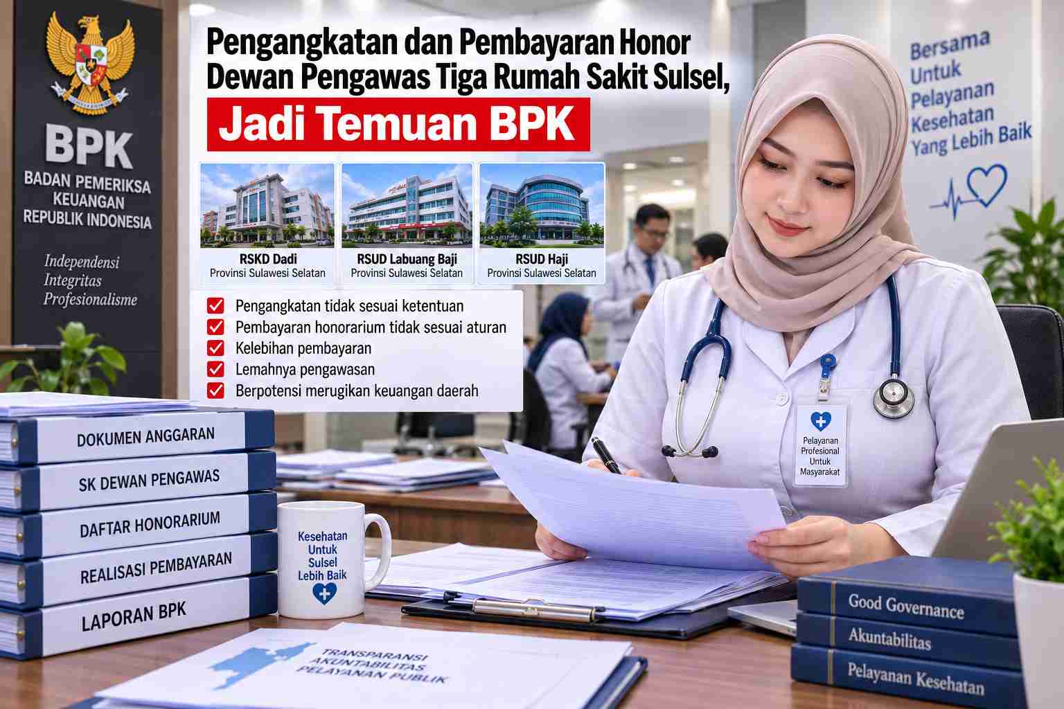 Pengangkatan dan Pembayaran Honor Dewan Pengawas Tiga Rumah Sakit Sulsel Disorot