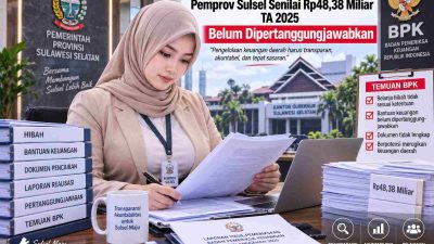 Rp48,38 Miliar Belanja Hibah dan Bantuan Keuangan Pemprov Sulsel Belum Dipertanggungjawabkan