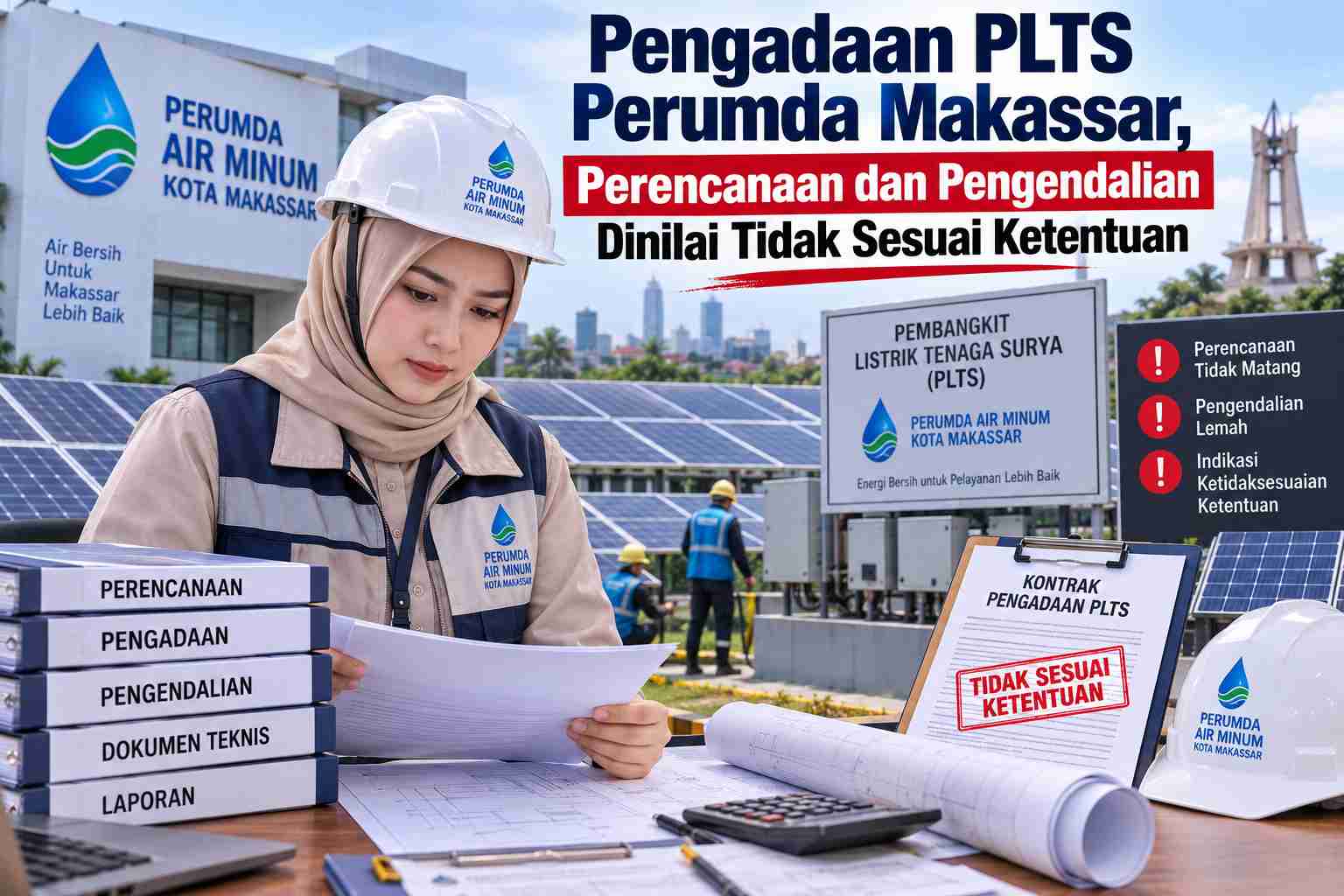 Perencanaan dan Pengendalian Pengadaan PLTS Perumda Makassar Dinilai Tidak Sesuai Ketentuan