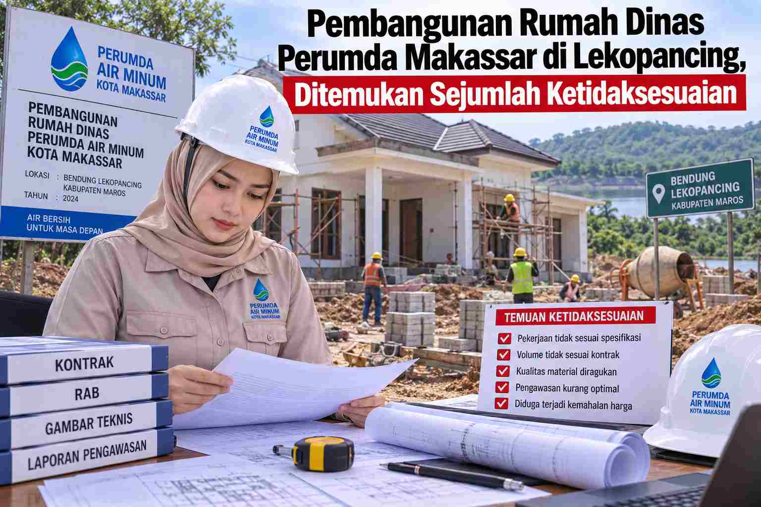 Pembangunan Rumah Dinas Perumda Makassar di Lekopancing BPK Temukan Sejumlah Ketidaksesuaian