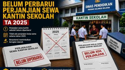 Dinas Pendidikan Sulsel Belum Perbarui Perjanjian Sewa Kantin Sekolah