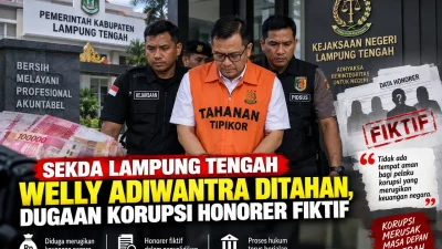 Sekda Lampung Tengah Welly Adiwantra Ditahan dalam Kasus Korupsi Honorer Fiktif